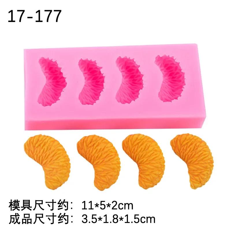 A Top Quality Fruit Snack Molds Silicone Fruit Shaped Silicone Mold 3D Silicone Orange Gummy Candy Chocolat Cake Cupcake Topper