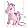 Pink Unicorn Cotton Plush Keychain Toy with Leash Electric Walking Singing Stuffed Animal for Girls Custom  ODM