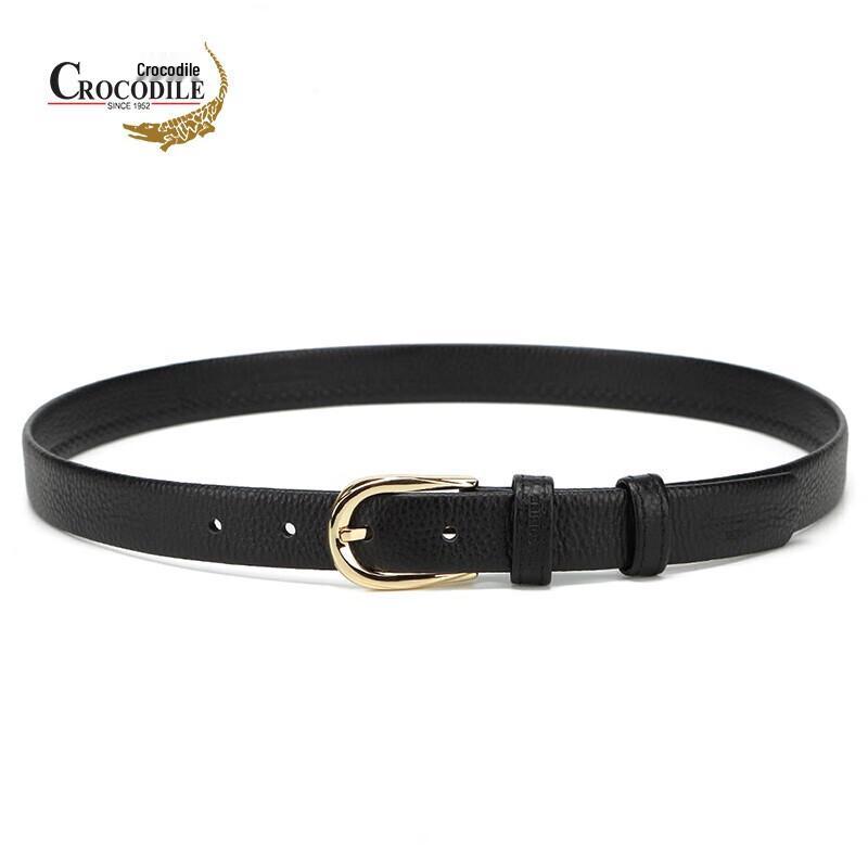 Crocodile Women's Genuine Leather Litchi Grain Pin Buckle Belt