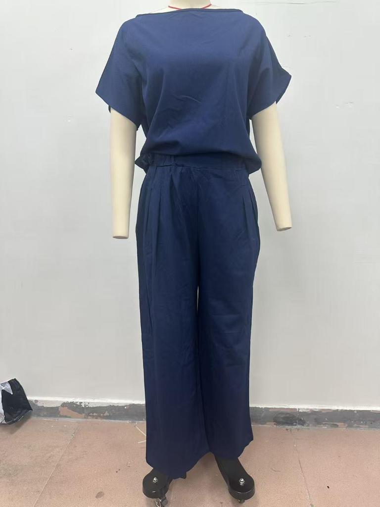 Women's 2026 Summer European & American Casual Linen Suit - Loose Drape Two-Piece Set