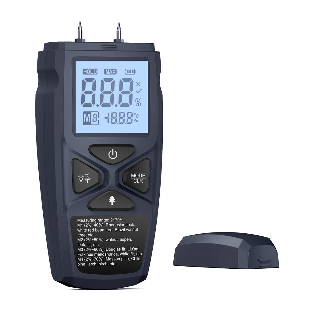 Digital Moisture Meter Handheld Wood Moisture Detector LCD Hygrometer Humidity Measurement Tools for Timber Bamboo Paper Herbal