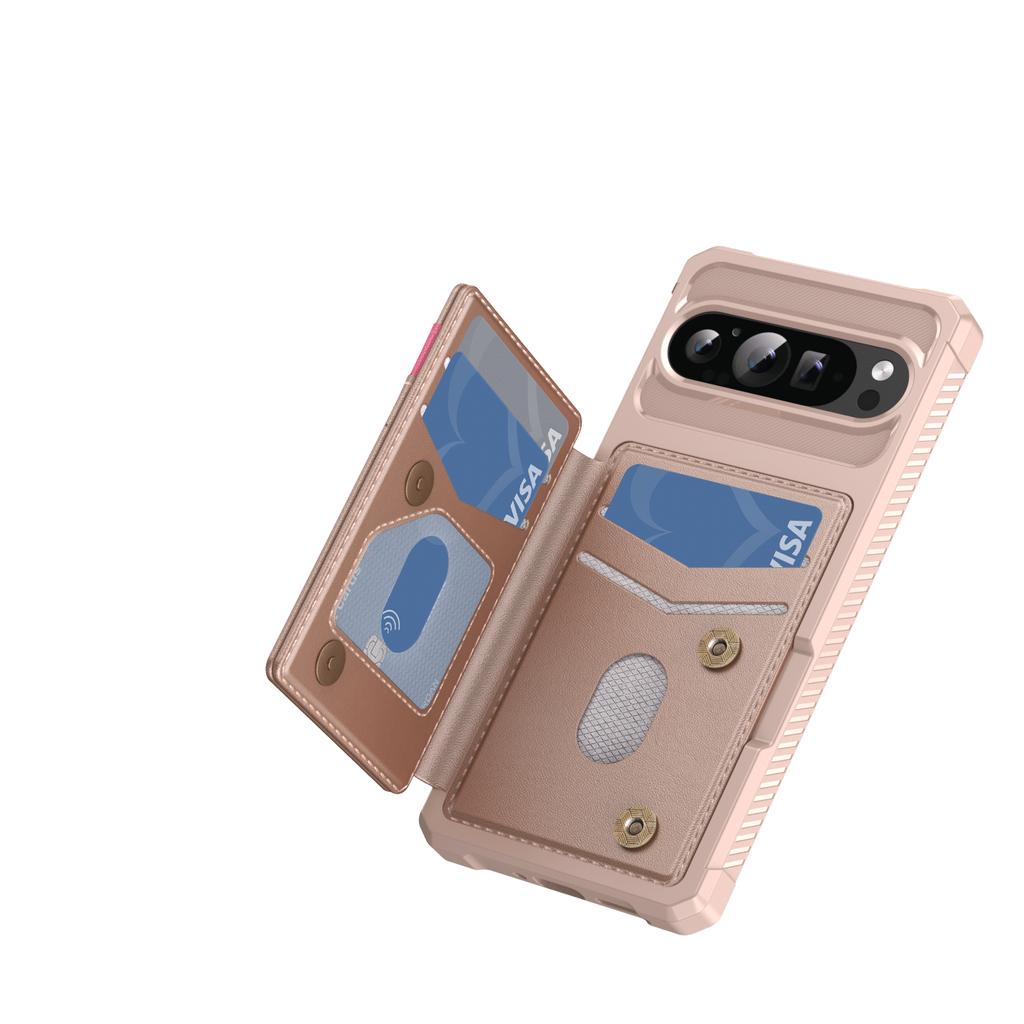 Per Google Pixel 10 9 Pro XL 8 7 Pro 9A 8A 7A Custodia con Porta Carte, Resistente agli Urti, Morbido TPU, Copertura a Portafoglio con Chiusura a Flip