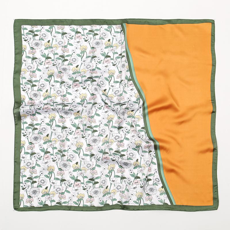 

Новейший шелковый квадратный платок с цветочным принтом, хиджаб, женский атласный платок, повязка для волос, премиальная бандана, женская повязка на голову, фуляр, лента для сумки