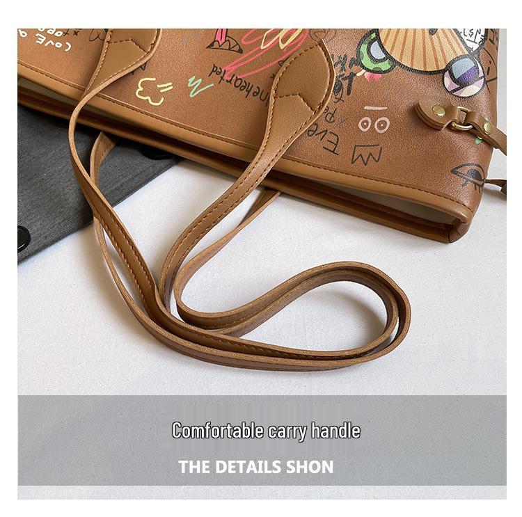 Graffiti Fashion 2025 Women's Versatile Handbag: Large Capacity Tote for Commute, Travel & College