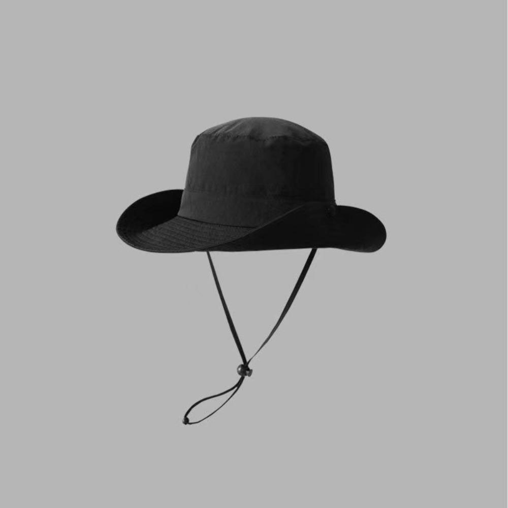 New Anti-Sun Bucket Hat Adjustable Mesh Beach Hat Breathable Anti-UV Fisherman Hat Men чёрный