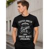 Men's Fishing Graphic Tee Short Sleeve Crew Neck Soft Cotton Blend Vintage Style Print Casual Wear For Outdoor Enthusiasts