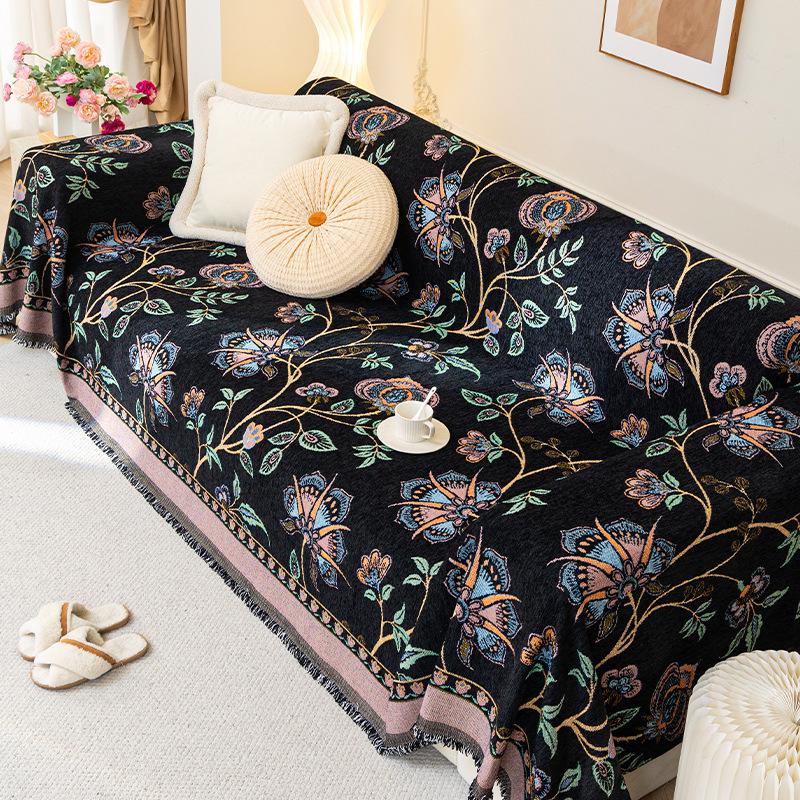 

Полотенце для дивана из синели с французским принтом, универсальный чехол для дивана, пылезащитный чехол для гостиной, прямой ряд, диван, цельный чехол, тканевая подушка 180*130cm