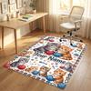 Cat Theme Crystal Velvet Rug Personalized Custom Name Text Soft Floor Mat Home Decor