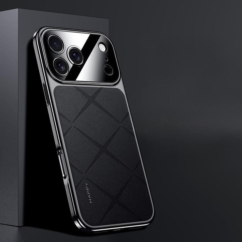 

For iPhone 17 Pro Max 17 Air Case Fashion Plain Leather +PC Ultra-thin Camera Protection Cover For iPhone17 iPhone17