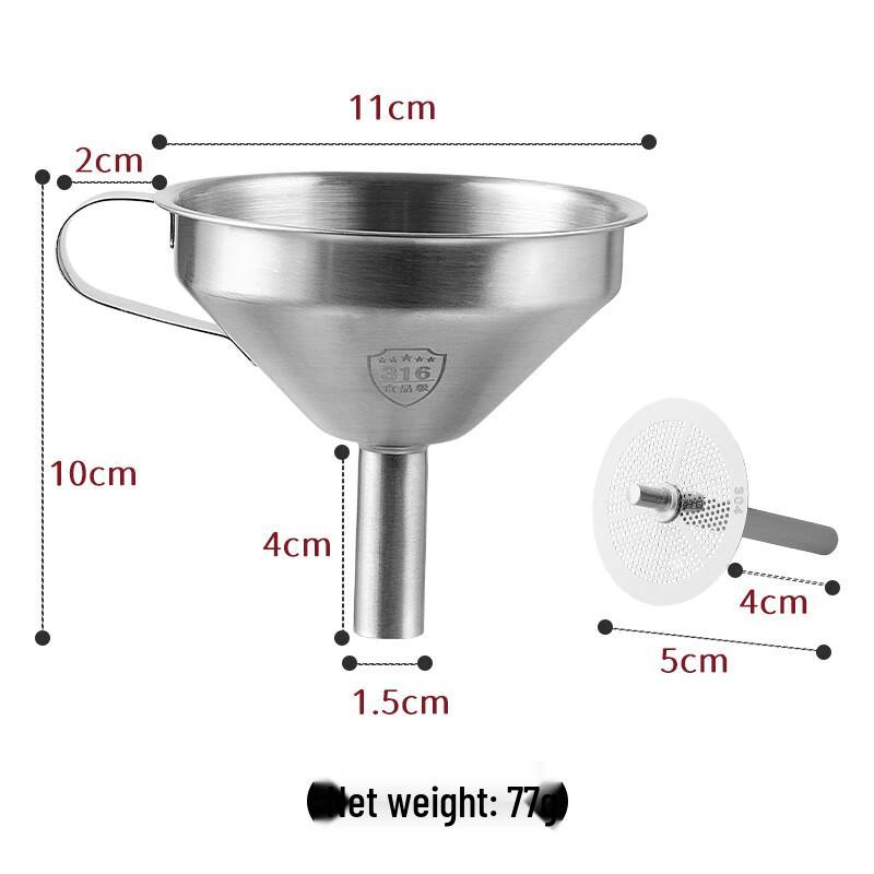 Baijie 316 Stainless Steel Funnel Set with Filter