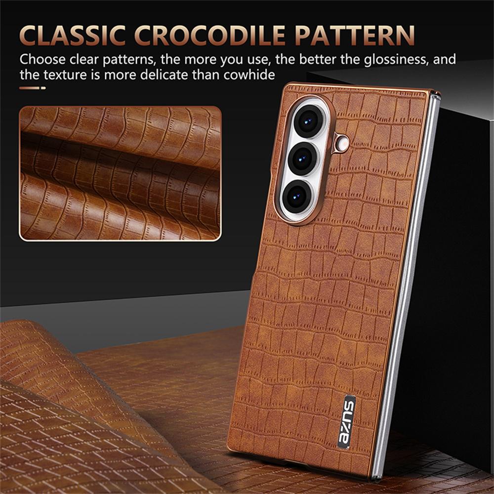Alligator Pattern Phone Case For Samsung Galaxy Z Fold 7 6 5 4 5G PC Hard Shell Protective Phone Case Fold7 Back Cover