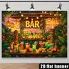 Toile de fond Tiki Bar 2D, Bannière de fond photo pour fête de cocktail Luau Hawaïen Tropical