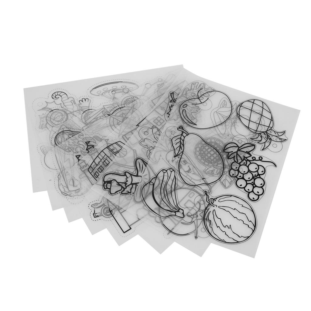 8Pcs Shrinky Dink Paper BOPS Wide Application Semitransparent Various Patterns Shrinky Dink Sheets