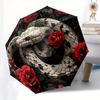 1pc Snake and Roses Circular Artwork Umbrella with Plastic Handle,Suitable for All Seasons Home Travel Outdoor UmbrellaM1296