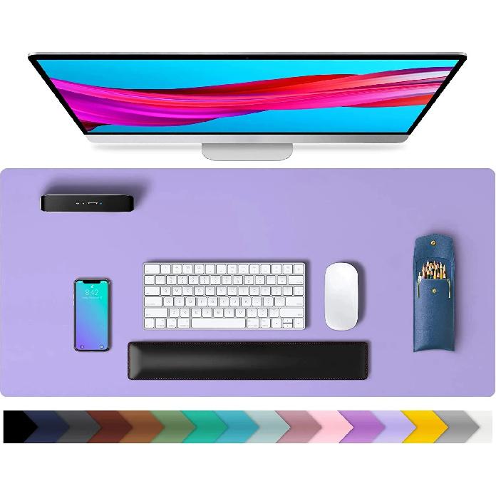 1 tapis de protection de bureau de grande taille 600 x 300 mm en cuir PU, tapis de souris étanche pour clavier de bureau, tapis de souris de jeu