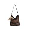 Ielgy Large-Capacity All-Match One-Shoulder Tote Bag Autumn Winter Retro Niche Leopard Print Cross-Body Commuter