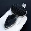 Black Tourmaline Pendant, 925 Sterling Silver Handmade Jewelry, Tourmaline Silver Pendant, Party Wear Jewelry For Women's, Pendant Valentine Day Gift