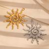 MamacitaSlay Vintage Spiral Sun Gold Plated Charms for Jewelry Making Handmade Waterproof Stainless Steel Charm Pendant
