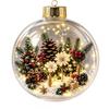 LED Lighted Transparent Acrylic Christmas Ornament Ball Decor Tree Hanging Festive Home Decoration
