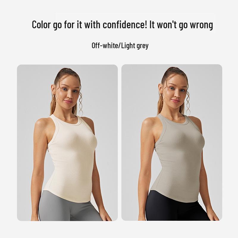 Women's Ribbed Sport Yoga Tank Top: Versatile Casual Fitness Outerwear