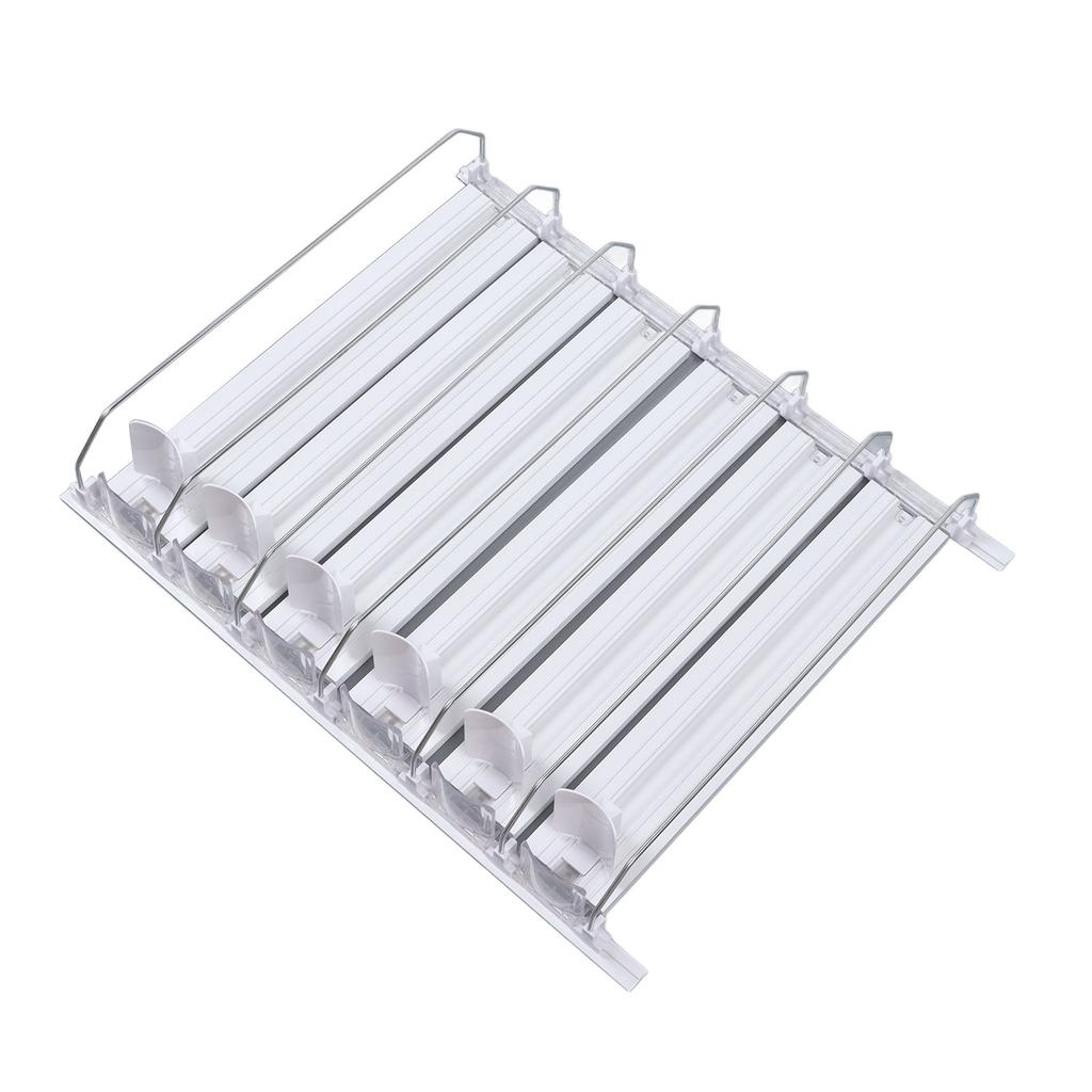 Drink Automatic Pusher Glide ABS White Width Adjustable 12oz 16oz 16.9oz 20oz Refrigerator Soda Can Organizer for