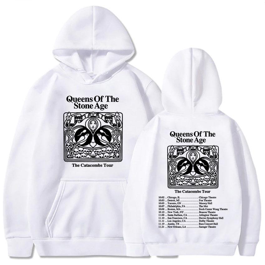 The Catacombs Tour Hoodies QUEENS OF THE STONE AGE QOTSA Sweatshirts Loose Hooded Pullovers Fashion Mens Women Clothing