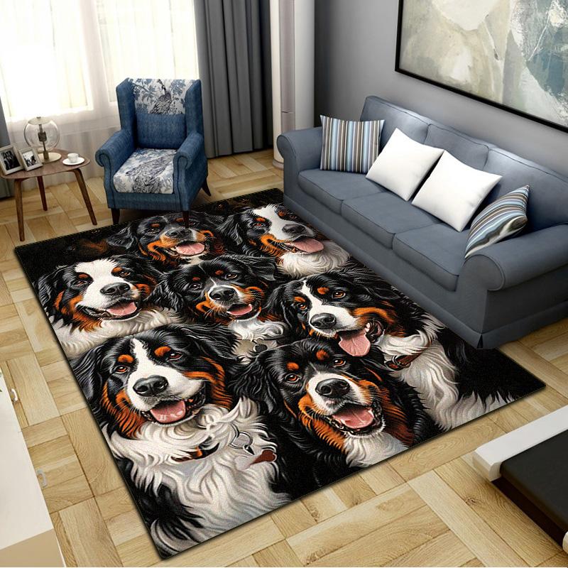Bernese Dog Carpet Rug for Living Room Bedroom Home Sofa Decoration,Kids Play Non-slip Floor Mat