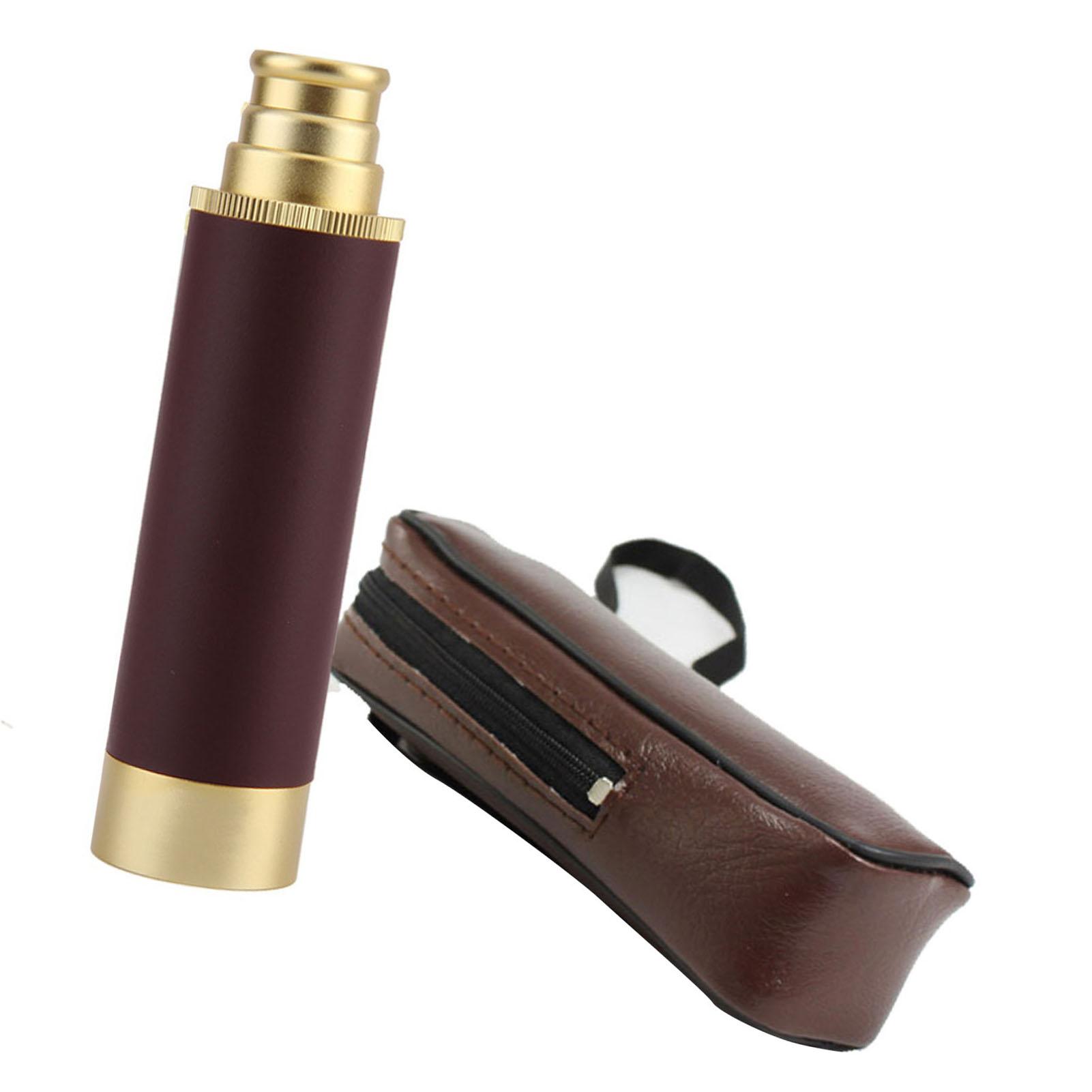 Retro Telescope Zoomable Spyglass Portable Handheld Telescope Vintage Monocular for Camping Boating