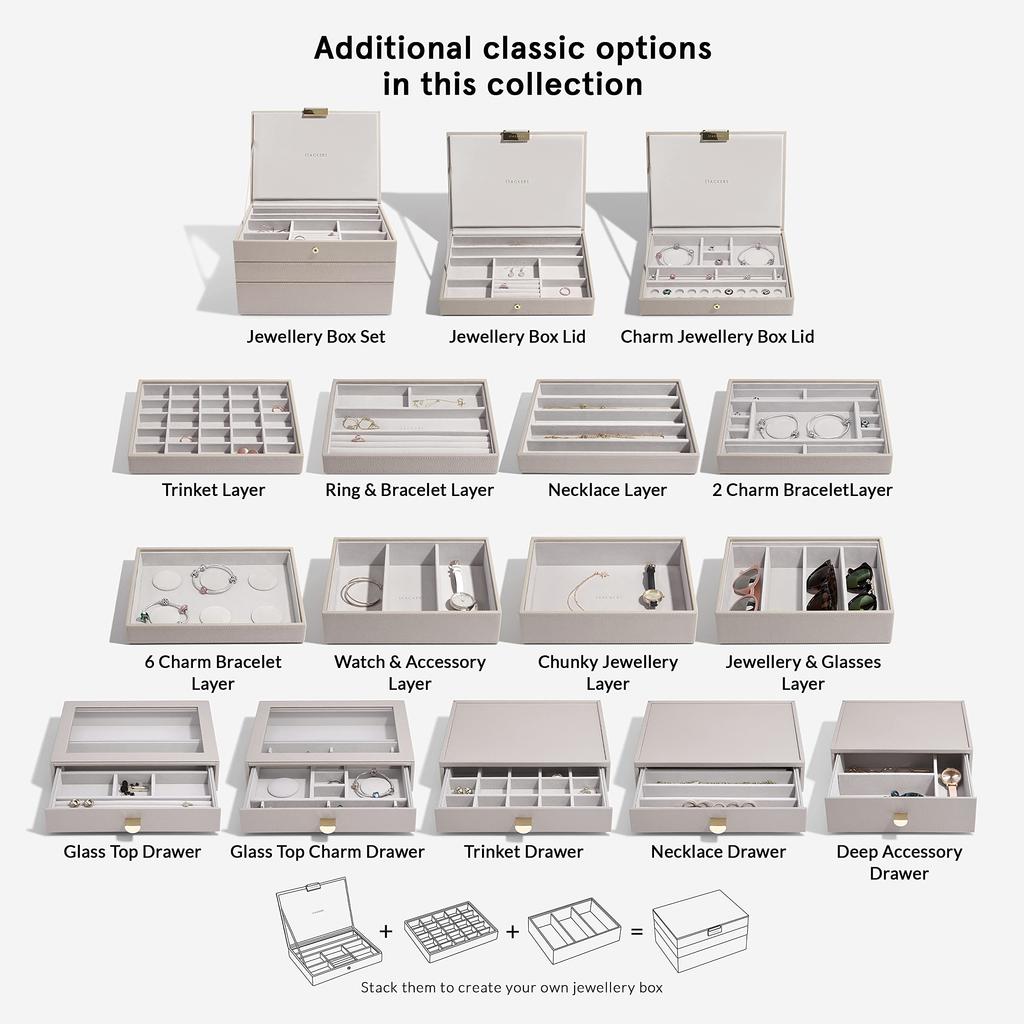 STACKERS LONDON Classic 4 Sec Ring Bracelet Layer Greige/Stackers Taupe Classic 4 Section