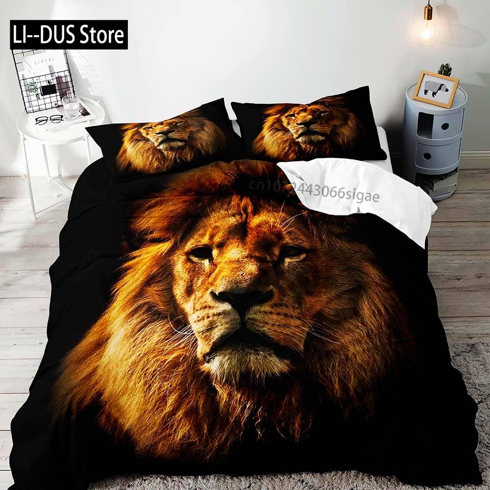 Tiger Bedding Set Duvet Cover Queen, Wildlife Animal Comforter Quilt Cover, Romantic Gifts for Him Men Boyfriend 2 Pillow Shams