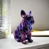 Kawaii Painted Bulldog Statue Cartoon Colorful Dog Statue Graffiti French Bulldog Statue  Children