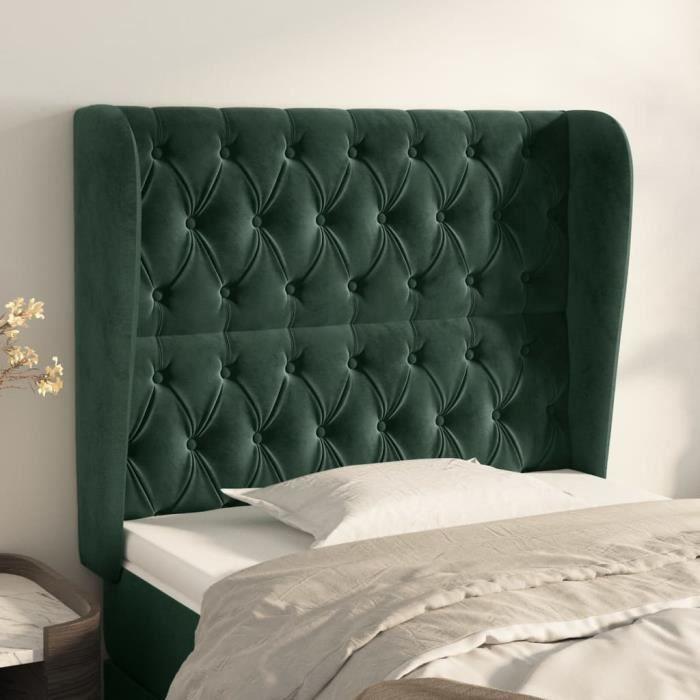 VidaXL Headboard with Ears Dark Green 103x23x118-128 Cm Velvet3118337