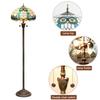 Tiffany Floor Lamp Owl Animal Stained Glass Lamp for Living Room Bedroom Office Bright Lighting Rustic Corner Decor Standing Ta