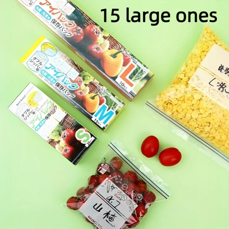 Food Preservation Bags Double Reinforced Seal 3 Sizes Freezer Safe Tight Seal for Leftovers Food Storage