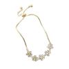 Korean version fashion five-pointed star flower bracelet zircon pull adjustable bracelet floral bracelet women's five flower bracelet