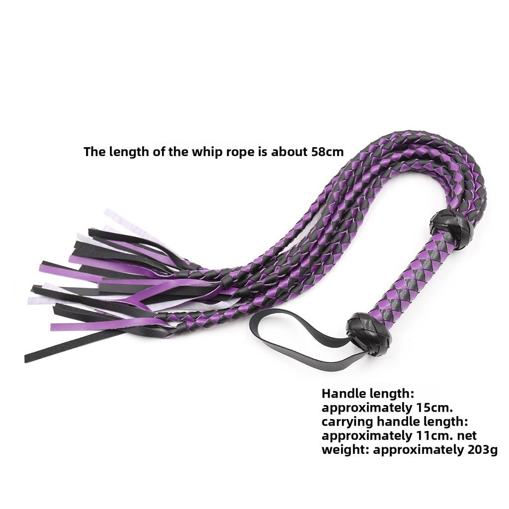 Heavy 8-Tail Braided Leather Whip Flogger BDSM Bondage Spanking Slapper Pony Play Slave Role Play Fetish Sex Toy for Couples