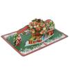 3D Christmas Greeting Card Christmas Wreath Shape Hand Carved Paper Blessing Message Card with Envel