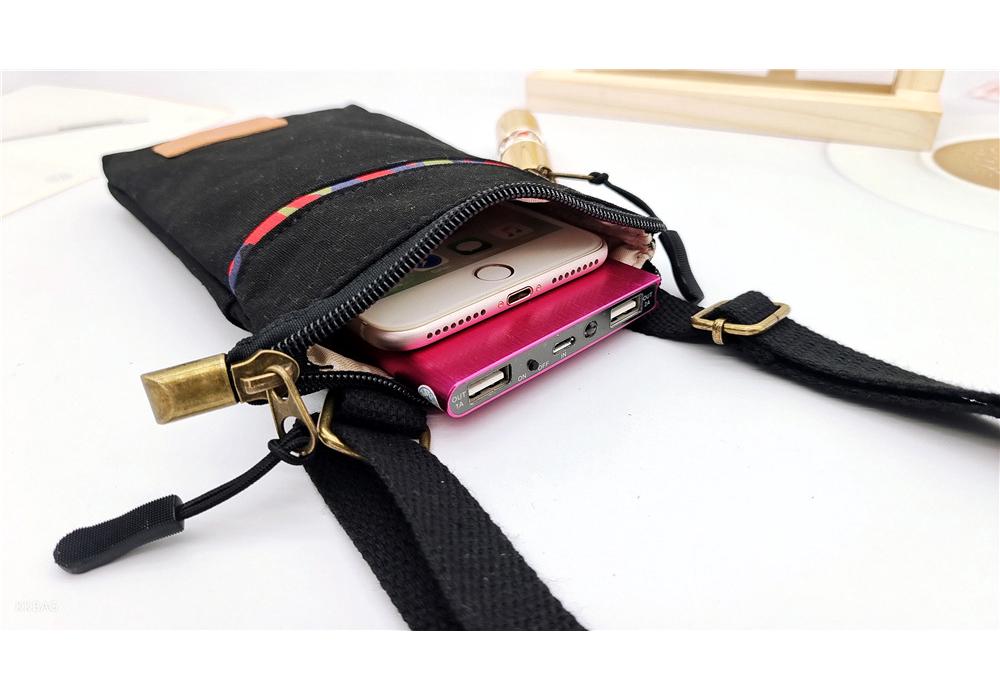 2025 Canvas Crossbody Bag: Simple Vertical Phone, Coin Purse, Versatile Single Shoulder Bag