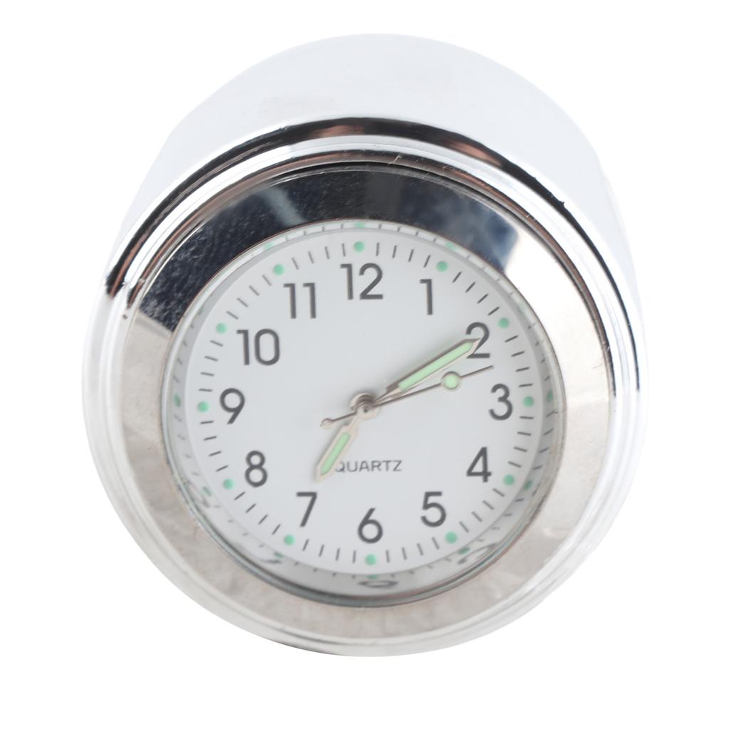 Motorcycle Mount Clock Round Watch Aluminum Luminous Universal for 7 8in‑1in Handlebar