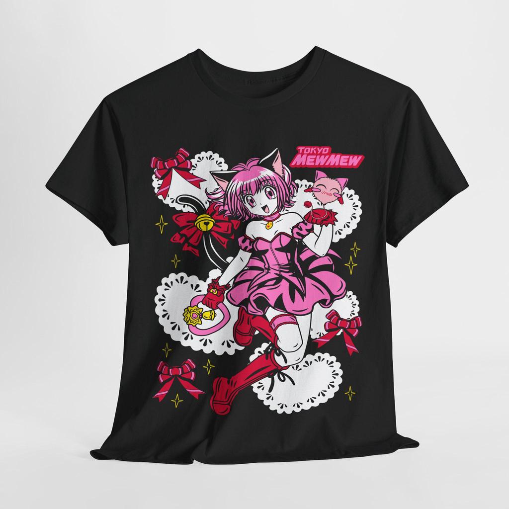 Tokyo Mew Mew Ichigo Momomiya Magical Girl Anime Tshirt for Men and Women Summer Cotton Loose Fashion Short Sleeved Top