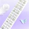 Handmade Wearable Chinese-Style Nail Tips: Ice Transparent Snowy Green Bamboo Design (30-Piece Set)