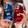 Pink Butterfly Ash Blue For Samsung Galaxy S10 4G S20 11E 30 S21 22 S24 Fe Pro S23 S25 Ultra 5G S9 Tempered Glass Phone Case