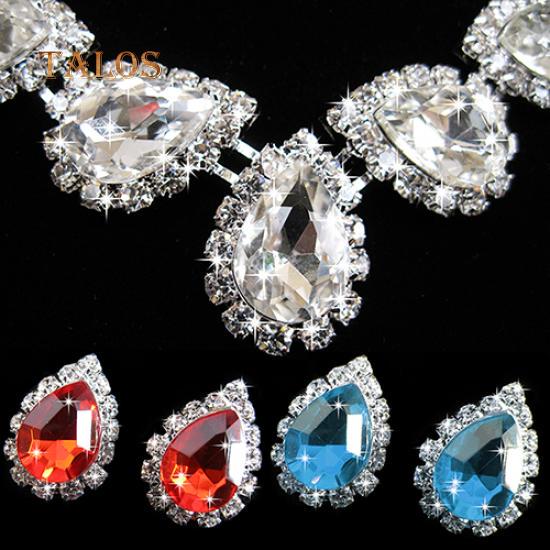 Prom Wedding Bridal Crystal Crystal Stone Waterdrop Necklace Earring Jewelry Set Accessories