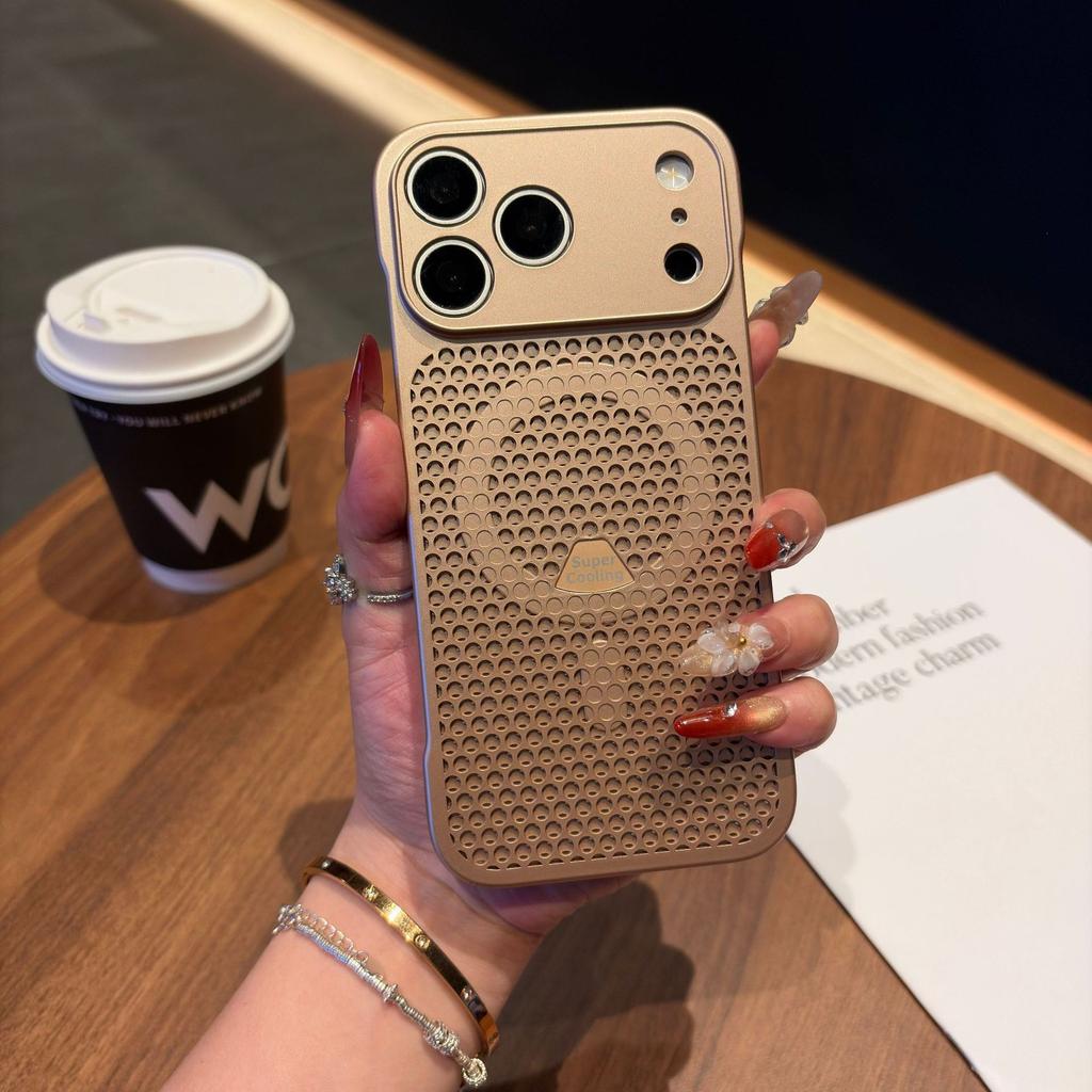 Suitable for iPhone17promax borderless honeycomb heat dissipation magnetic mobile phone case Apple 16 skin protective case