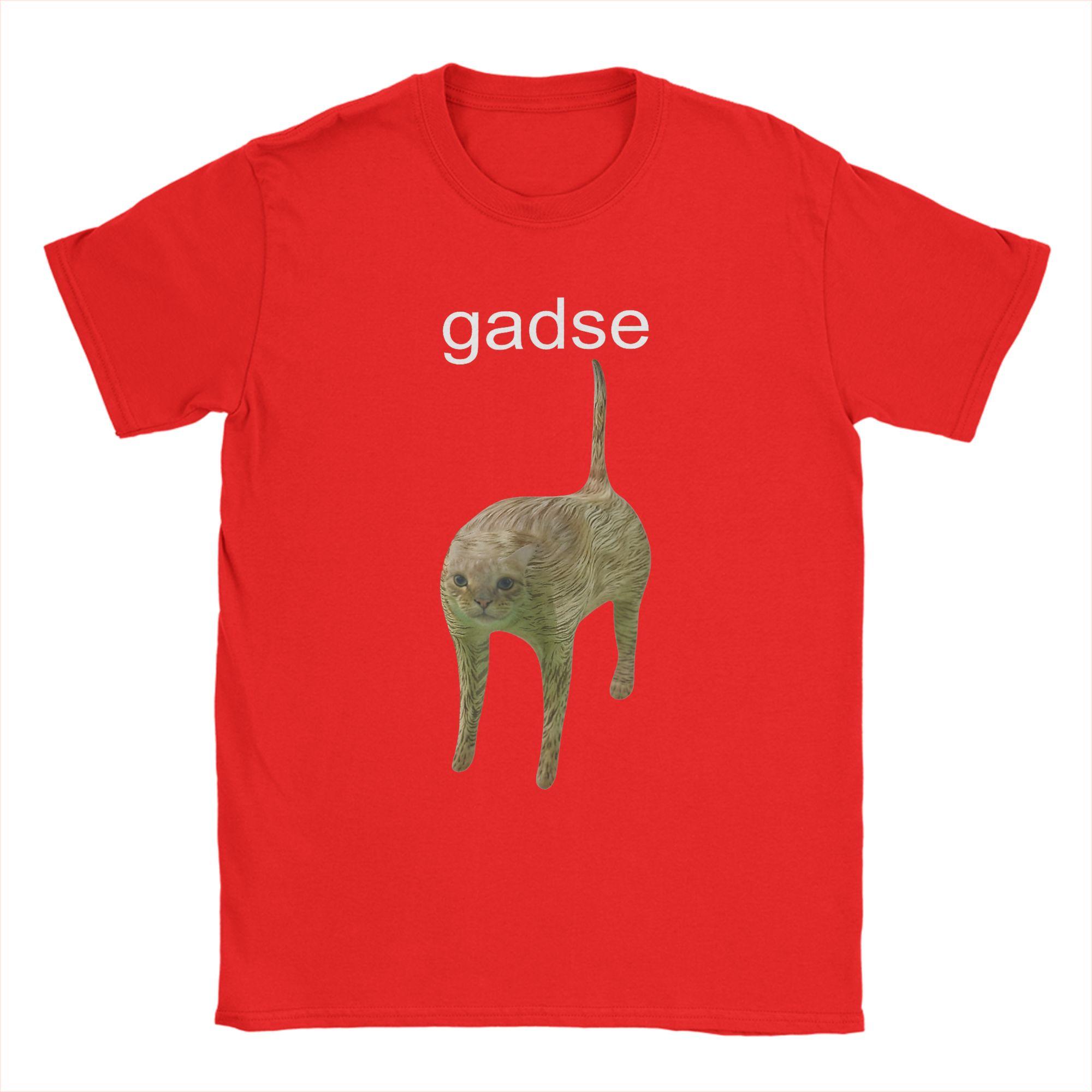 

Винтажные мужские футболки с мемом Gadse Cat, с круглым вырезом, 100% хлопок, смешные, для мозгового штурма, с коротким рукавом, больших размеров S