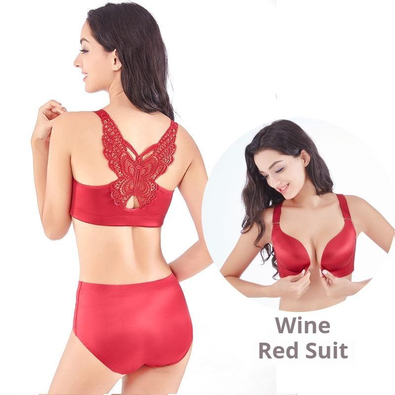 Front Buckle Plus Size Bra Fat MM Large Cup Seamless Gathered Adjustable Butterfly Beauty Backlit Sexy Underwear