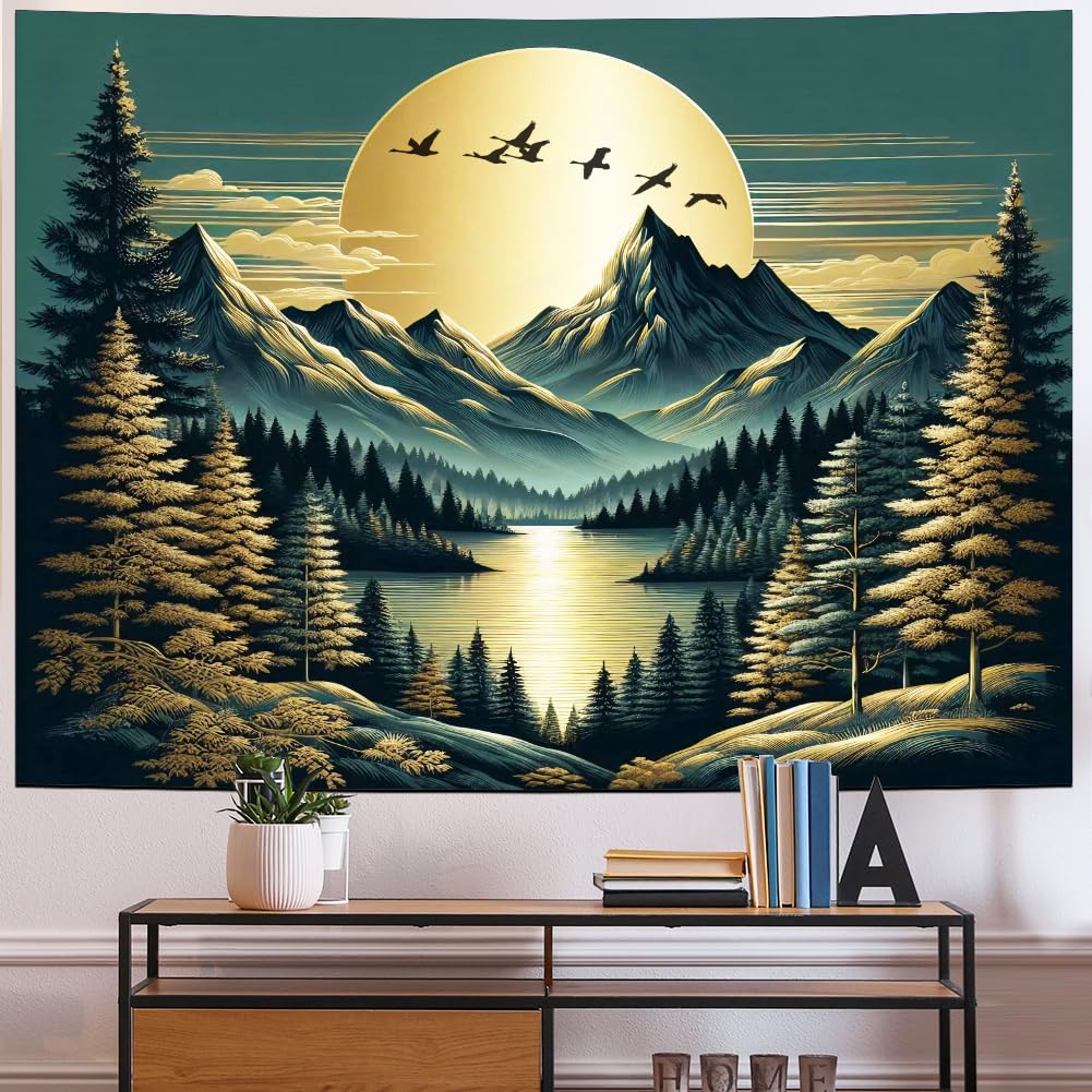 VIKAMA Space Planet & Desert Cactus Tapestry Wall Hanging for Living Room Bedroom Tea Room Wall Art Nature Boho Home Decor