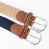 Elastic woven women's canvas belt, casual pin buckle women's belt, men's elastic belt