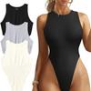 European and American Women's Onesie Sexy High-cut Ribbed Sleeveless Neck Onesie