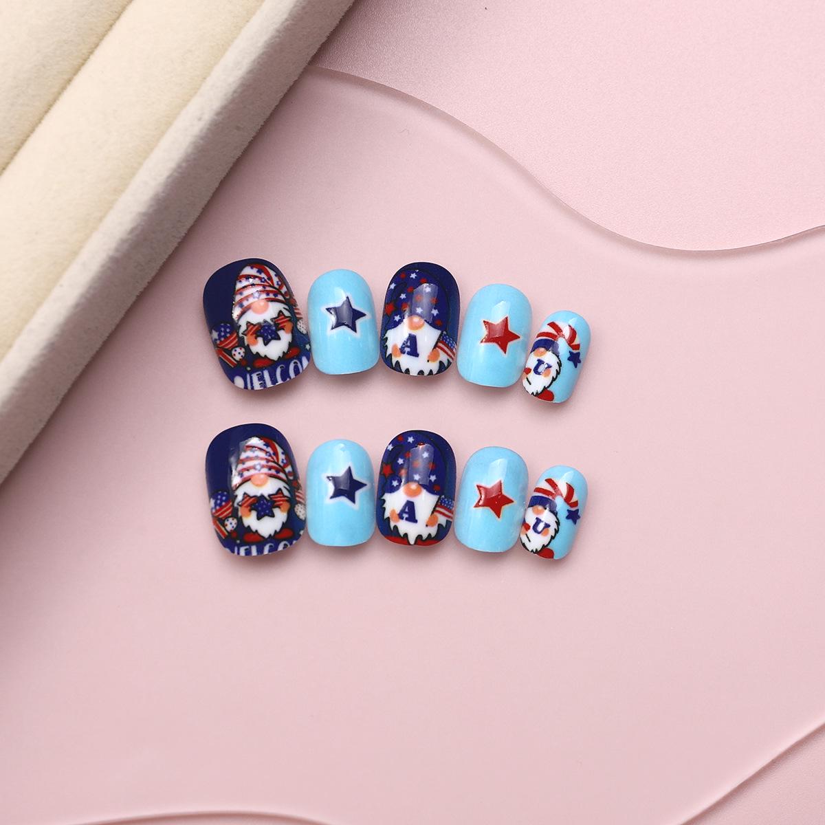 

Cartoon Kids 24-Piece Wearable Nail Art Set with Removable False Nails and Jelly Glue